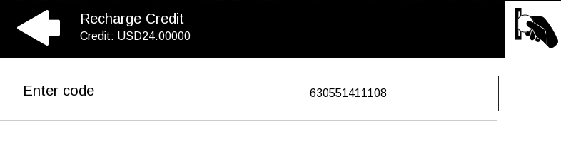 Recharge credit in the terminal