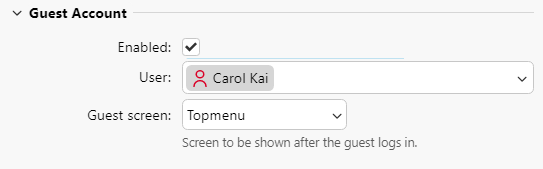 Guest account settings
