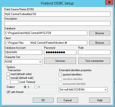Firebird ODBC setup