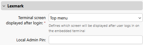 Vendor-specific options that are installed on Print Server with the Lexmark package.