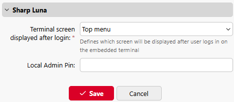 Vendor-specific options that are installed on Print Server with the Sharp Luna package.