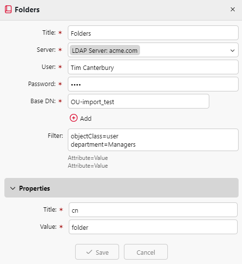 Adding LDAP as a source in the new code book's properties panel