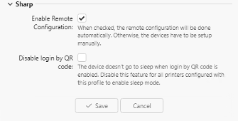 Vendor-specific options that are installed on Print Server with the Sharp package.