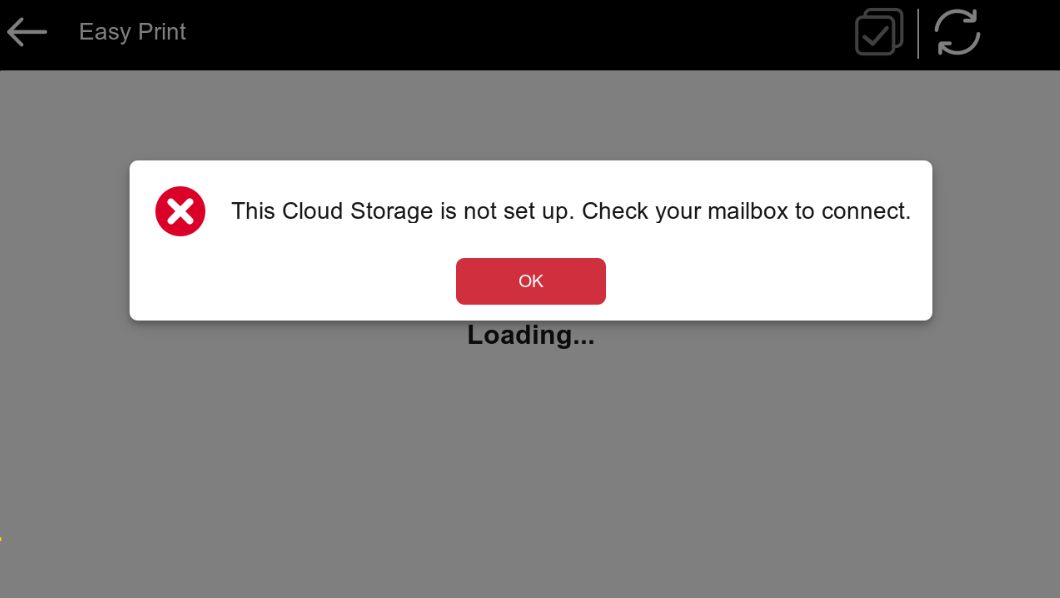 Error - Cloud storage is not set up.