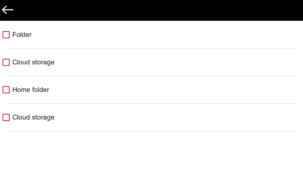 Selecting Cloud Storage source on the terminal.