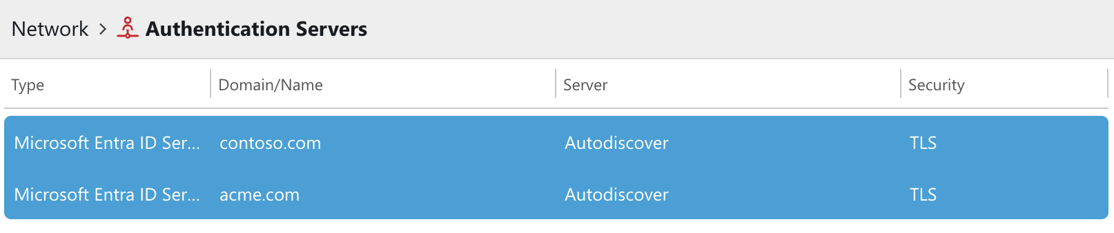 Two Authentication Servers for Separate Tenants