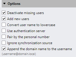 User synchronization options