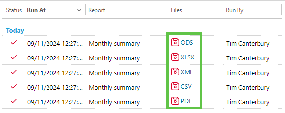 Downloading the report
