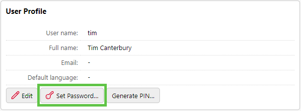 Setting up a new password