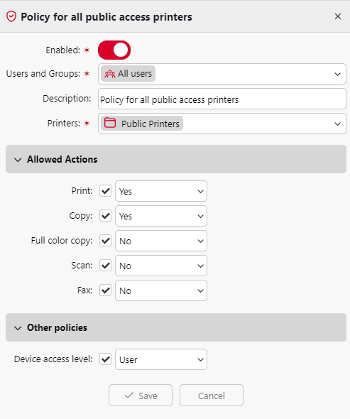 Public Access Printers