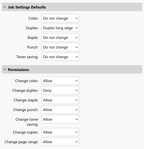 Strict user duplex policy in action