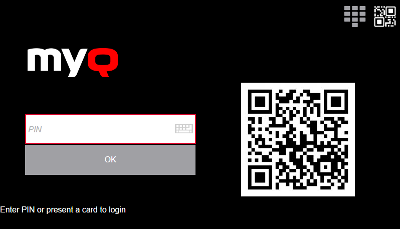Logging in via QR code on the terminal