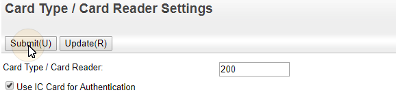 4.5 web UI - Card type - card reader settings