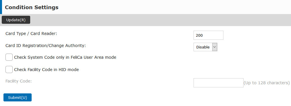 5.5 web UI - Card type - card reader setting