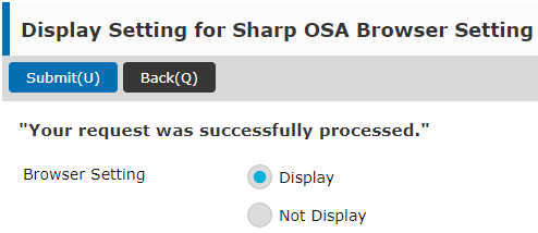 Display setting for Sharp OSA browser setting