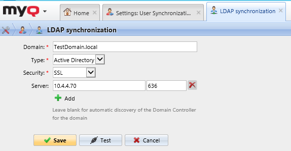 LDAP settings