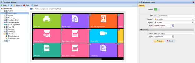 Adding ScannerVision as a terminal action on the MyQ web UI