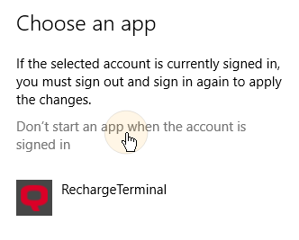 Don't start app when the account is signed in