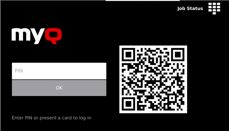 QR code on the terminal