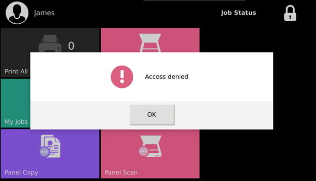 Access Denied error on the terminal