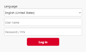 Login screen