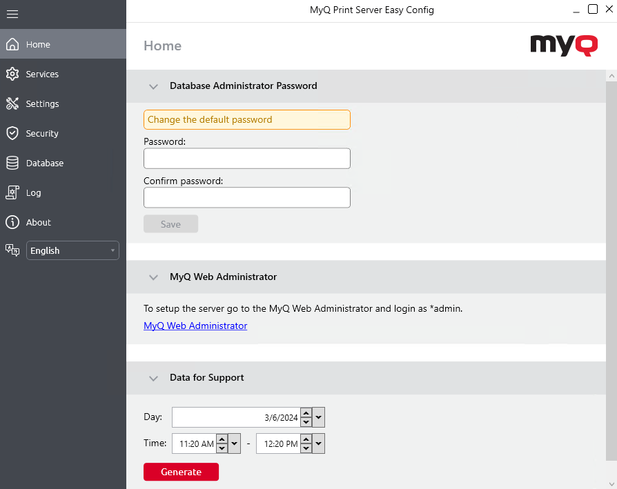 Onglet Accueil d’Easy Config | MyQ X Server (Print Server) | MyQ X Help ...