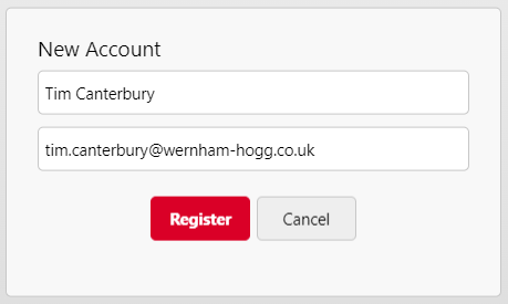 New account registration