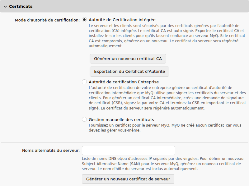 Paramètres réseau | MyQ X Server (Print Server) | MyQ X Help Center