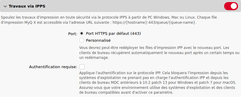 Travaux via IPPS | MyQ X Server (Print Server) | MyQ X Help Center