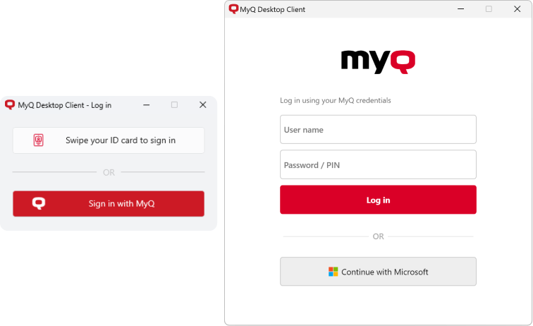 MyQ login screen