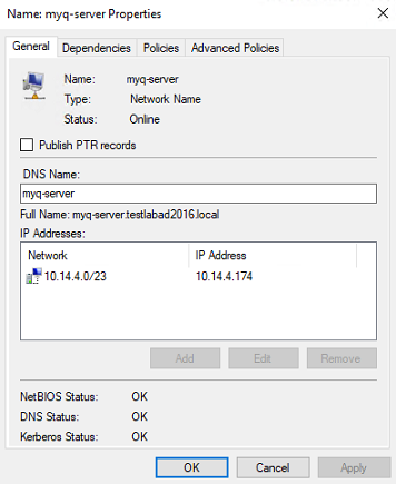 Nom DNS du serveur