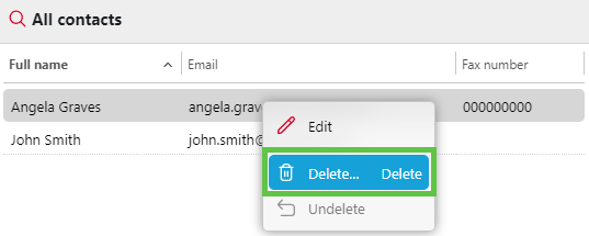 Deleting a contact