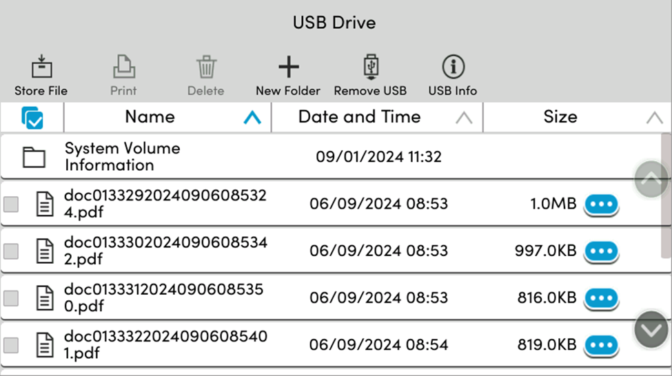Panel USB