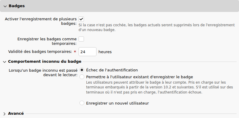 Gestion des badges | MyQ X Server (Print Server) | MyQ X Help Center